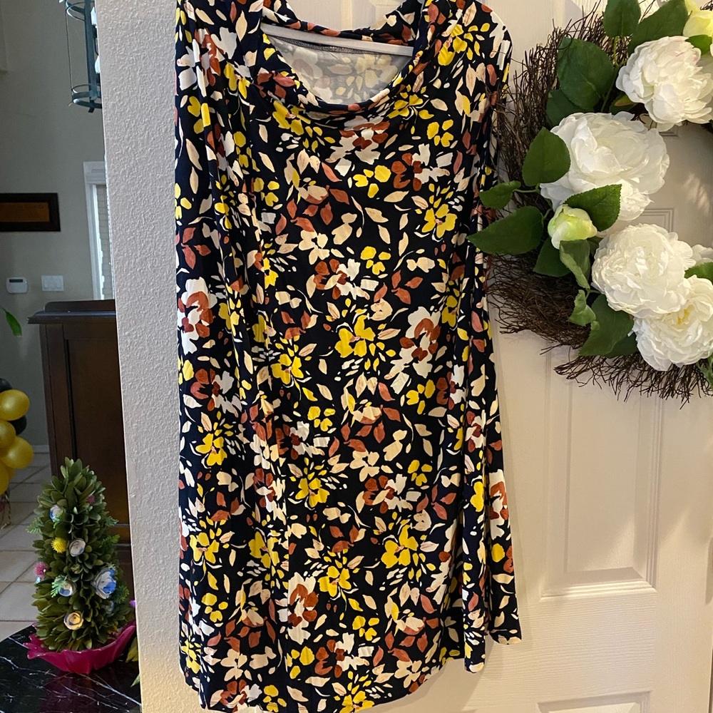 Market & Spruce Yellow and White A-Line Skirt Casual